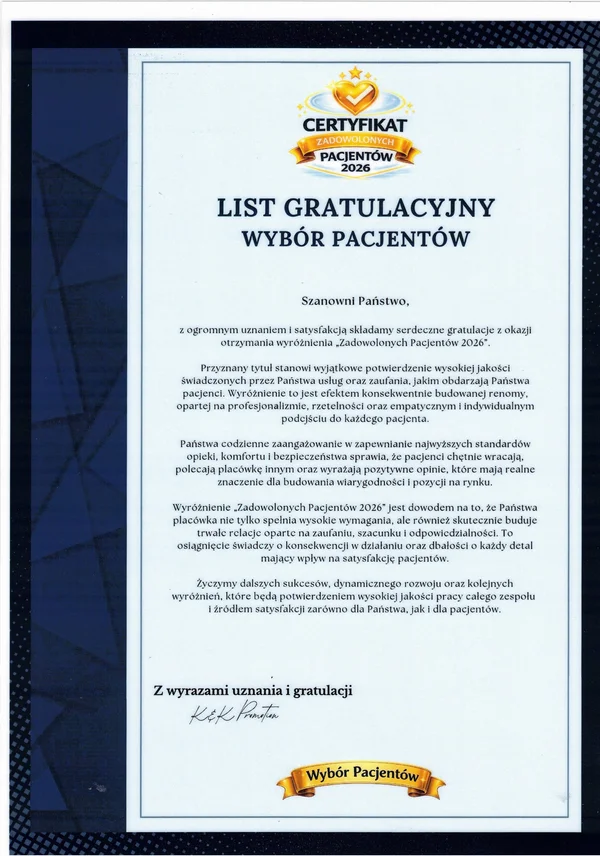 List Gratulacyjny Zadowolony Klient